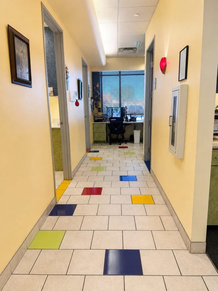 The hallway to the exam rooms